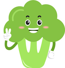 cute broccoli cartoon character. cute vegetable