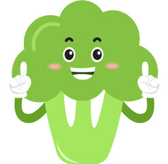 cute broccoli cartoon character. cute vegetable