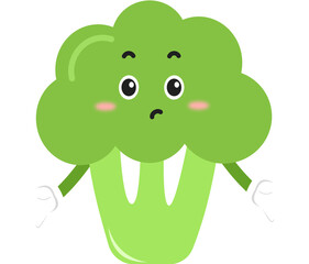 cute broccoli cartoon character. cute vegetable