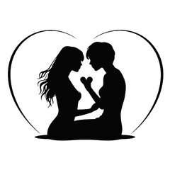 Romantic couple  silhouette 