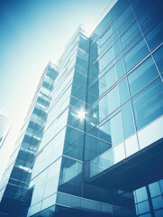 Fototapeta na wymiar Modern Corporate Building under a Clear Blue Sky