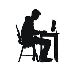 man working on computer