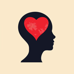 Human head with love icon design. Empathy Sympathy
