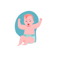 Crying baby vector illustration on isolated background.
