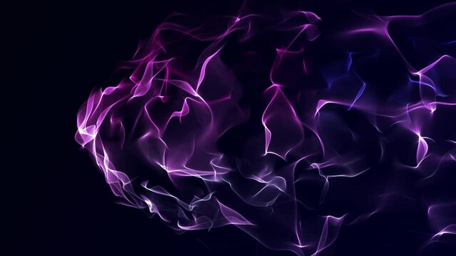 Purple Fractal Wave Design: Abstract Seamless Wallpaper with Glowing Particles and Dynamic Lines