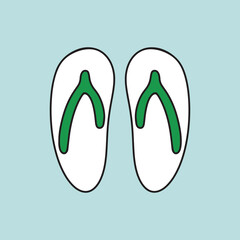 illustration of a pair of flat design slippers