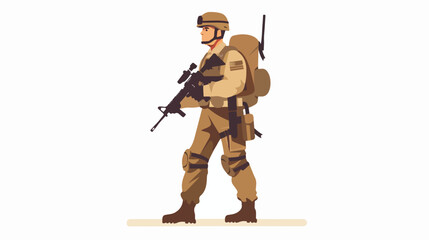 Soldier flat vector isolated on white background