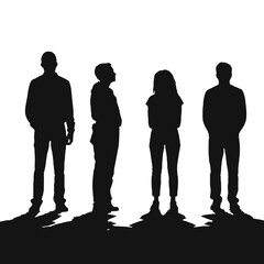 People Standing  Silhouette 