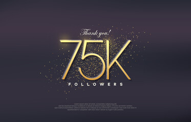 Simple design number 20. Celebration of achieving 75k followers number.