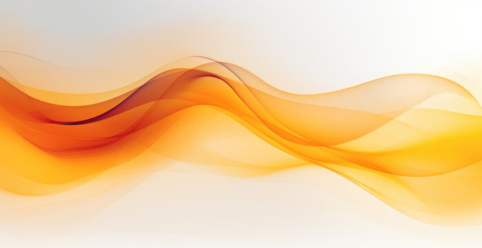 Bright warm orange and yellow abstract modern swoosh elegant soft wave line on white background