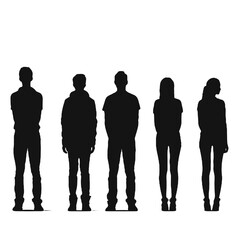 multiple business people standing silhouettes