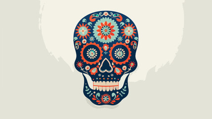 Sugar skull with intricate Day of the Dead-inspired 