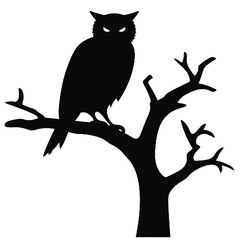 Fototapeta premium Owl silhouette, Owl mascot logo, Owl Black and White Animal Symbol Design, Bird icon.