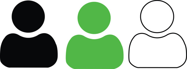 buttons for vector illustration user  icons set black  green user