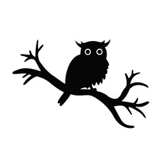 Owl silhouette, Owl mascot logo, Owl Black and White Animal Symbol Design, Bird icon.