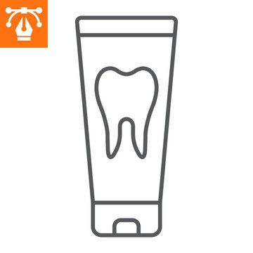 recommend clip art: Toothpaste line icon, outline style icon for web site or mobile app, dentistry and hygiene, dental gel vector icon, simple vector illustration, vector graphics.