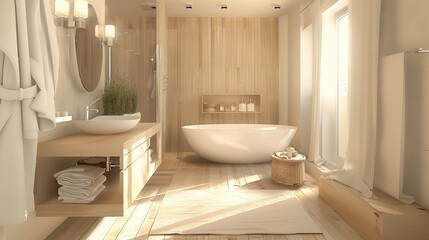 A bathroom with a white sink and a white bathtub. The bathroom is clean and well-lit