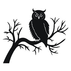 Owl silhouette, Owl mascot logo, Owl Black and White Animal Symbol Design, Bird icon.