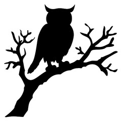 Fototapeta premium Owl silhouette, Owl mascot logo, Owl Black and White Animal Symbol Design, Bird icon.