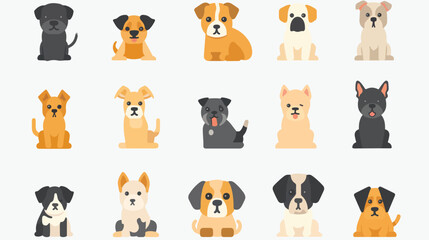 This icon pack isolated suitable for dog puppy dog lovers 