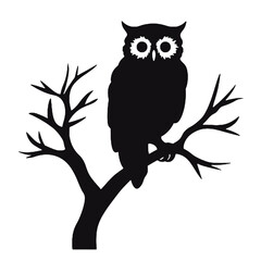Fototapeta premium Owl silhouette, Owl mascot logo, Owl Black and White Animal Symbol Design, Bird icon.