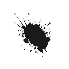 A Paint Splatter black vector Silhouette, Drips ink splatter