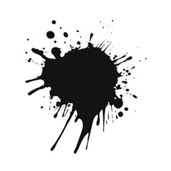 A Paint Splatter black vector Silhouette, Drips ink splatter