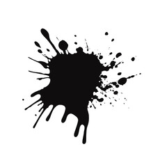 A Paint Splatter black vector Silhouette, Drips ink splatter