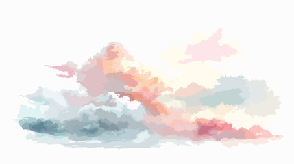 Watercolor Sky Soft Pastel Clouds Drift Across Days 