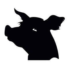 Pig head silhouette
