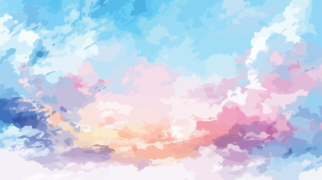 Watercolor Sky Soft Pastel Clouds Drift Across Days 