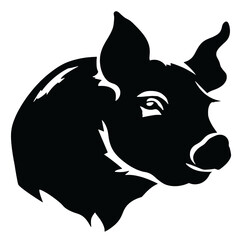 Pig head silhouette