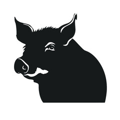 Pig head silhouette