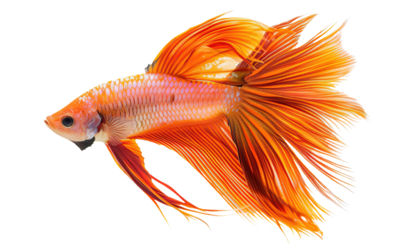 Fighting fish isolated on white or transparent background