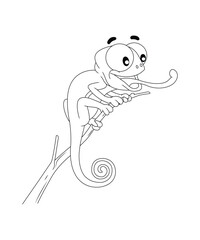 Chameleon Coloring Book Page For KIds
