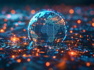 global transactions, tech-powered economies, scientific breakthroughs visualized