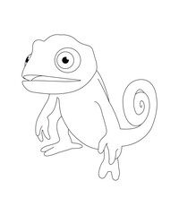 Chameleon Coloring Book Page For KIds