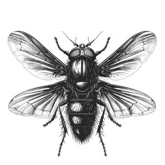 Black Flies Cartoon Icon, Isolated on transparent background, PNG, Cartoon