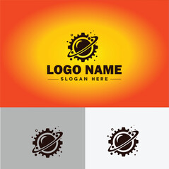 gear logo icon vector for business brand app icon cogwheel mechanic engine Industrial auto repair maintenance automotive gear logo template