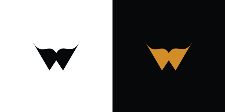 Simple and unique W letter initial logo design