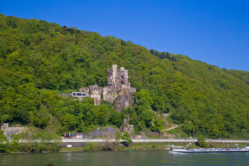 Romantic river cruises over Rhein river, Germany.