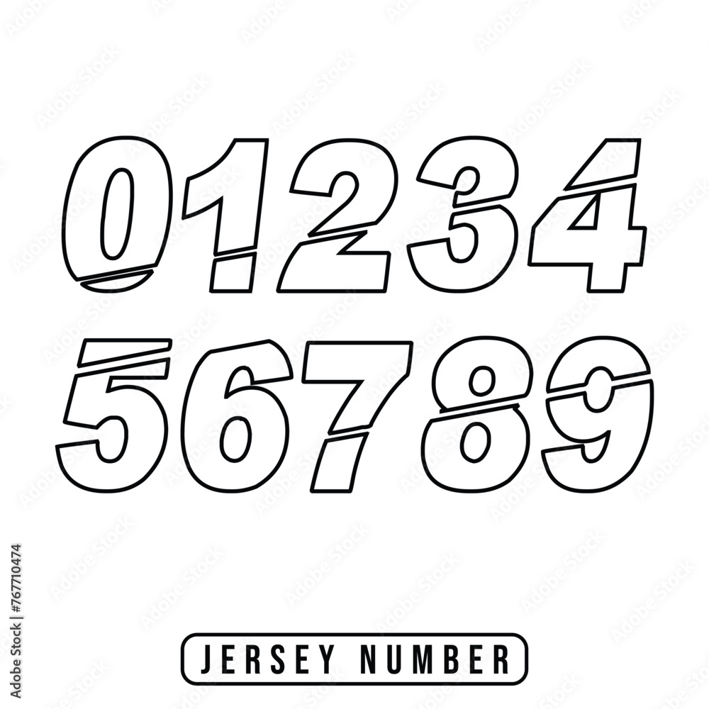 Wall mural Sports Jersey Numbers Set vector.