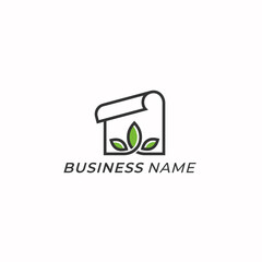design logo creative paper and leaf