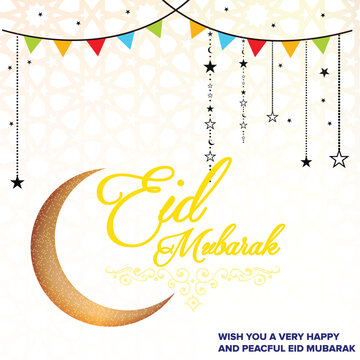 Eid Mubarak Elegant greeting Card for Eid festival Celebration Art & Illustration