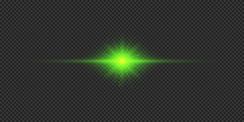 Green horizontal light effect of lens flares