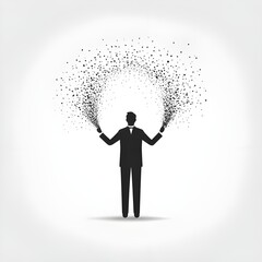 Obraz premium Surprise Effect plays people with simple icons white background