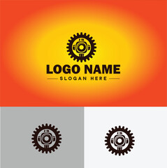 Fototapeta premium gear logo icon vector for business brand app icon cogwheel mechanic engine Industrial auto repair maintenance automotive gear logo template