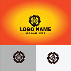 gear logo icon vector for business brand app icon cogwheel mechanic engine Industrial auto repair maintenance automotive gear logo template