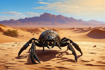 monster insect on desert background