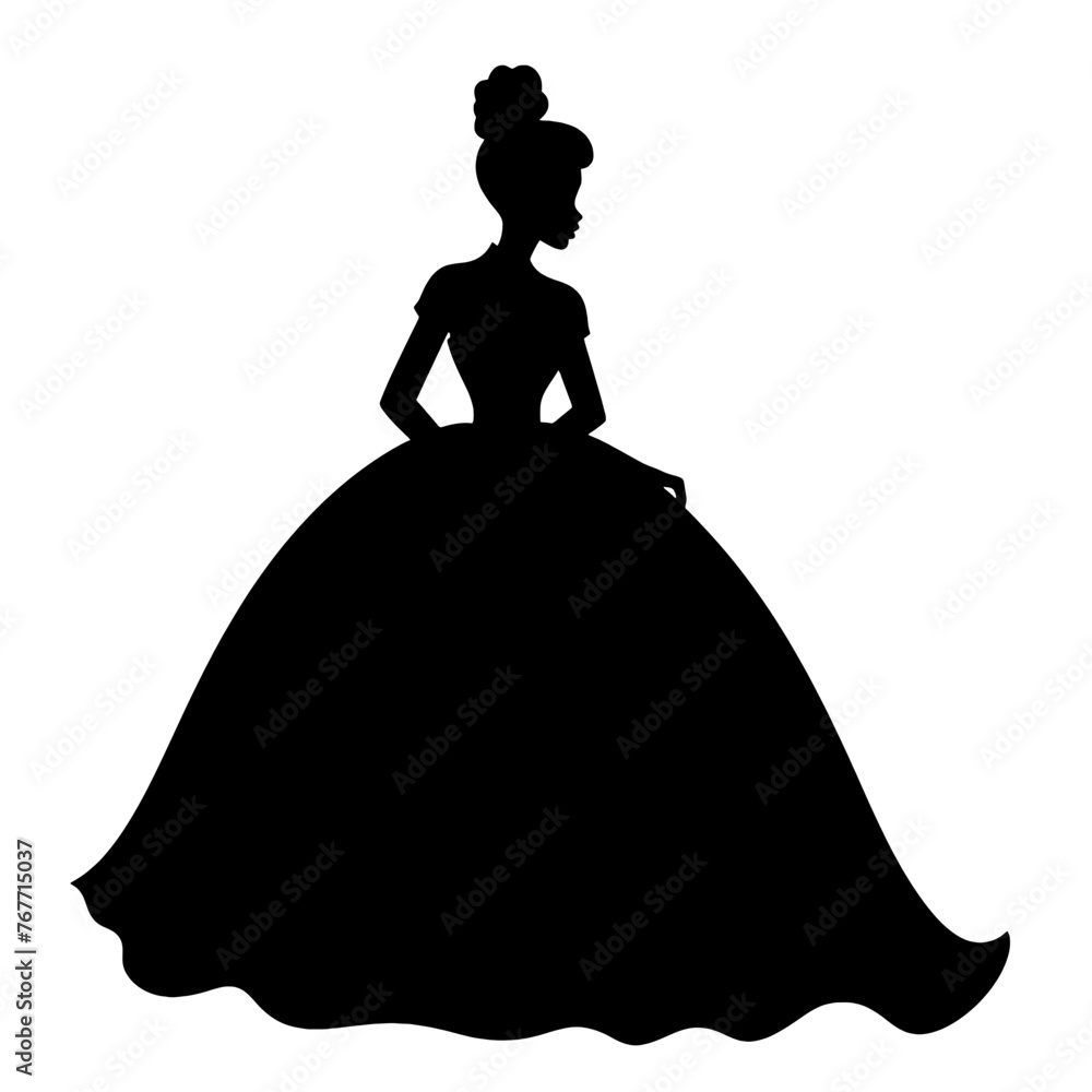 Wall mural princess  silhouette